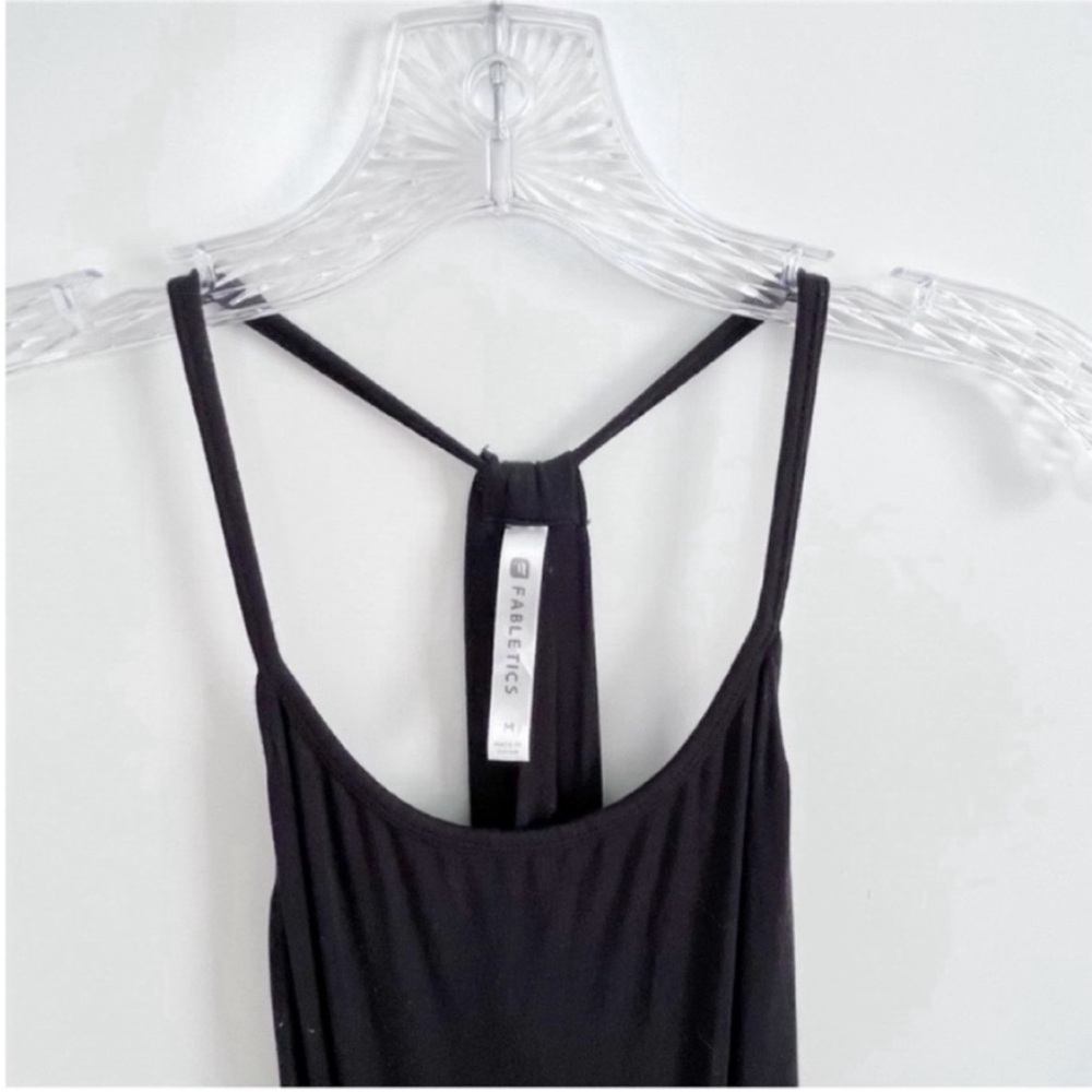 Fabletics Neema maxi dress black jersey T back draped - Picture 3 of 8